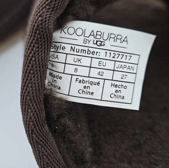 NWOT Koolaburra By Ugg Dawsen Men's Brown Leather Slippers Sz 9 - Picture 7 of 7